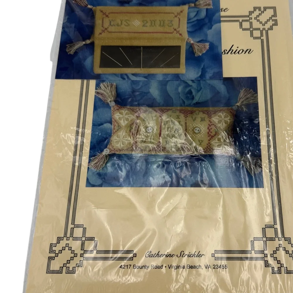 Indigo Rose Peek-a-Boo‎ Pin Cushion Cross Stitch Pattern Catherine Strickler NEW